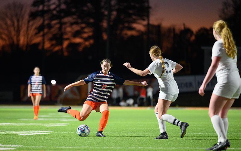 Habersham Central’s Maggie Vena looks to strike during a recent home match. ZACH TAYLOR/Special