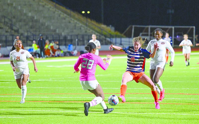 Abigail Hotard battles for possession during a recent home match. ZACH TAYLOR/Special