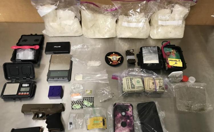 A traffic stop conducted by Rabun County Sheriff’s Office deputies in Lakemont April 14 resulted in the seizure of approximately 9.6 pounds of meth, valued at approximately $40,000. RABUN COUNTY SHERIFF’S OFFICE/Submitted
