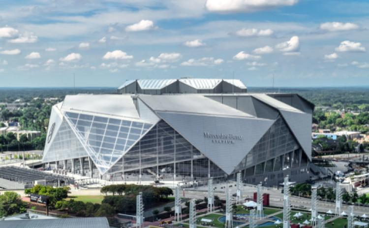The Mercedes-Benz Stadium in Atlanta (photo credit: Nate Hovee/Shutterstock)