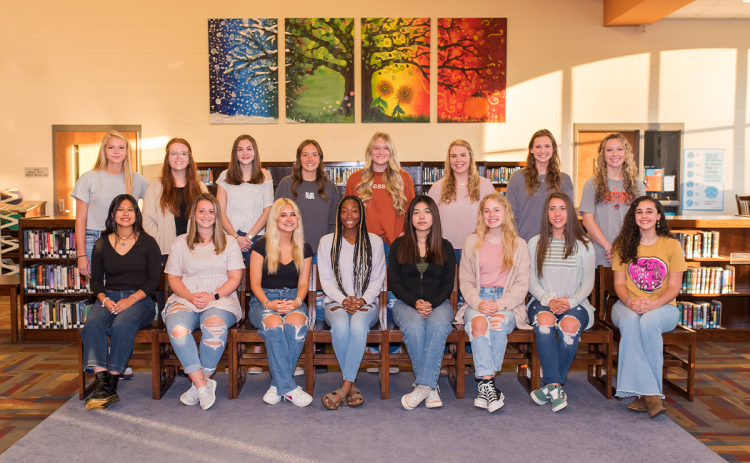 Senior candidates for homecoming queen are (front row, from left) Emily Pahuamba, Shyanne Rinefierd, Weslyn Hicks, Julia Johnson, Jimena Aguilar, Haley Vieira, Ryalie Acker and Kassidee Arrowood. Back row are (from left) Sarah Clark, Jamie Gant, Jaidyn Ivie, Kylee Adams, McKenzie Chitwood, Abbey Donaldson, Allie Church and Emma Murray. LORI GARY/Submitted