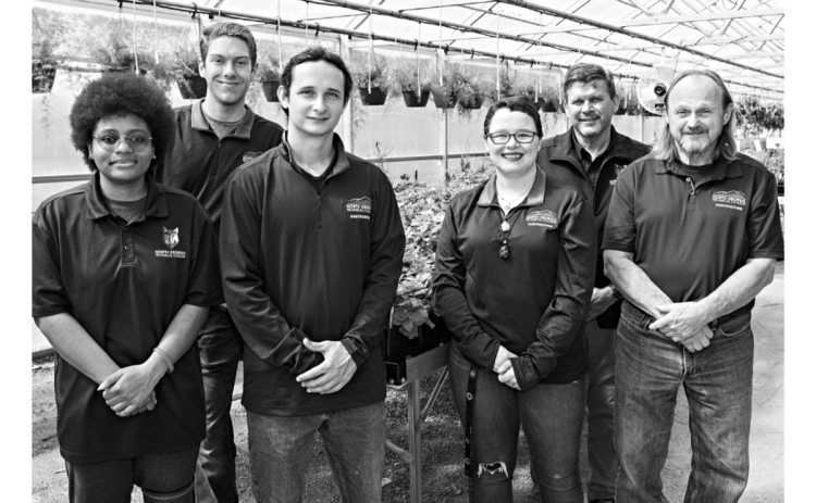 Shown from left are Malachite Riley, Hayden Bone, Valentino DiGiorgio, Caroline Williams, Jeff Wilbanks, horticulture instructor and advisor; and Rodney Nicholson. Not pictured are Ansley Anglin and Nick Makres. AMY HULSEY/Submitted