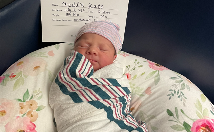 Maddie Kate Littrell was delivered at 10:38 a.m. July 3 to parents Katy and David Littrell of Tiger. NORTHEAST GEORGIA HEALTH SYSTEMS/Submitted