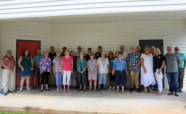 Descendants of William and John Love gather for a photo on the back porch of Ebenezer United Methodist Church in Hollywood. ZACH TAYLOR/Special