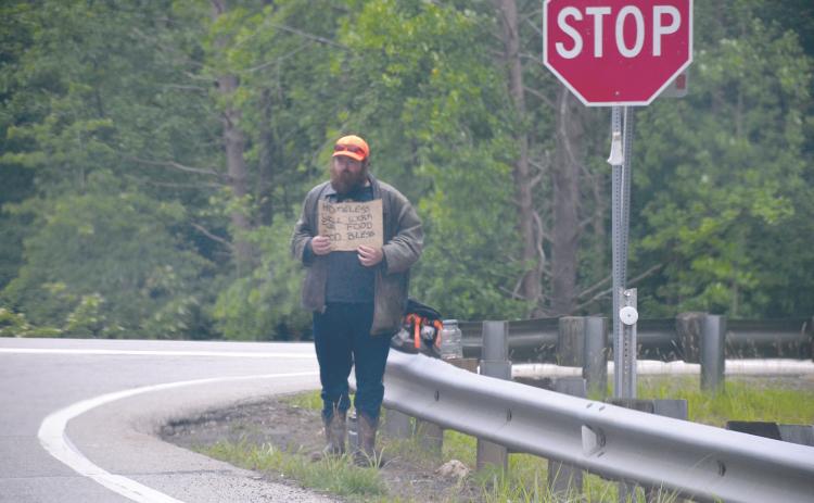 Panhandlers have drifted out of Cornelia to the outskirts of town in the county’s jurisdiction. MATTHEW OSBORNE/Staff