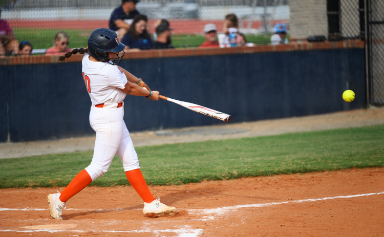 Habersham Central’s Shelby Rinefierd squares up a line drive in the home game earlier this season. ZACH TAYLOR/Special