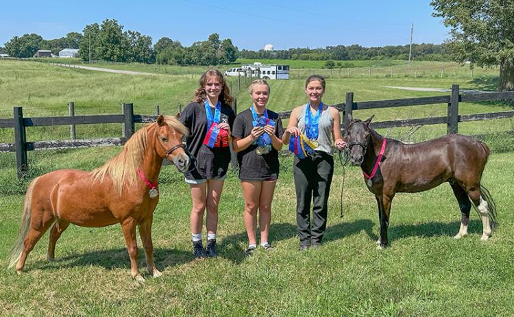 Tallulah Falls’ equestrian competitors shown are (from left) Victoria Verberkmoes of Toccoa, Sarah Campbell of Maysville and Brooke Hayes of Cornelia. ELISHA BOGGS/Submitted