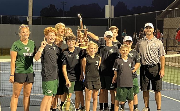 Tallulah Falls’ middle school tennis team celebrated a championship Wednesday. TFS ATHLETICS/Submitted