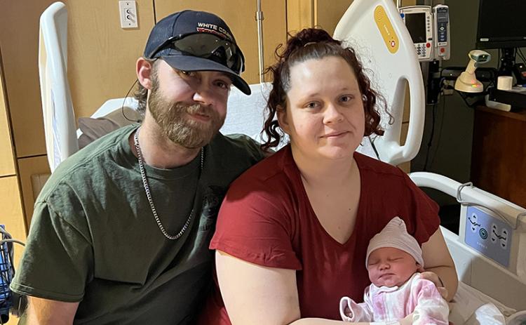 Caleb Maddox and Patricia Hall brought Makenzie Renee Maddox into the world Wednesday as Northeast Georgia Medical Center-Habersham’s first baby of 2024. SUBMITTED