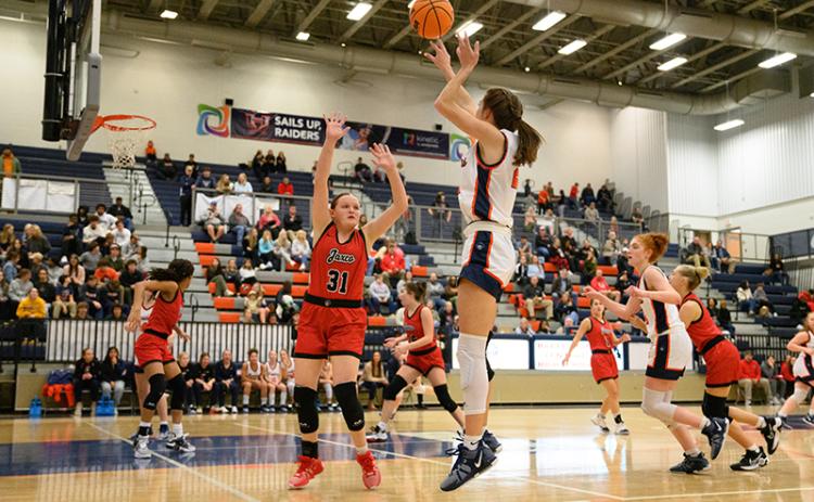 Kyia Barrett swooshes the jump shot for the Lady Raiders in the home victory against Jackson County. ZACH TAYLOR/Special