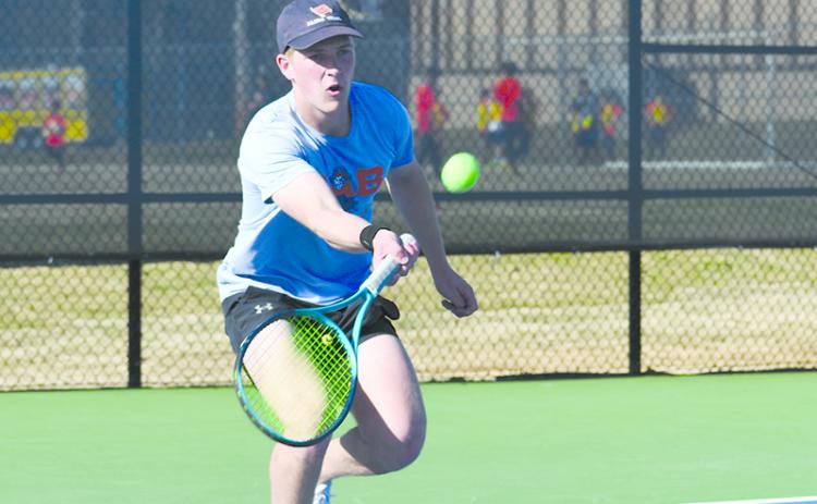 Habersham Central’s Lije Smith is 13-0 this season as the Raiders’ No. 1 singles player. LANG STOREY/Staff