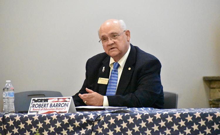 Robert Barron speaks at the Farm Bureau political forum.