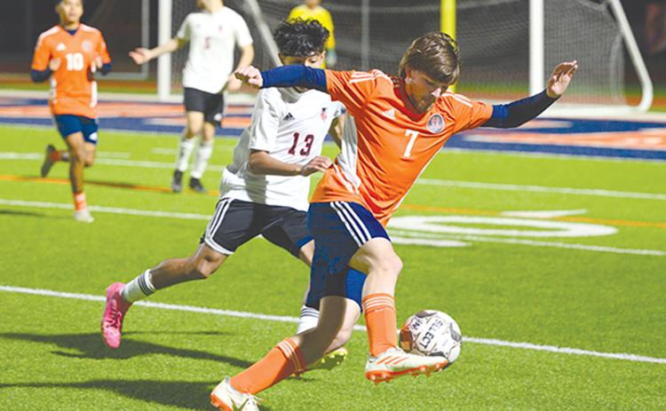 Tucker Bohannon (above) and Habersham Central’s boys soccer team took on North Forsyth at home Tuesday after press time for the region championship. 