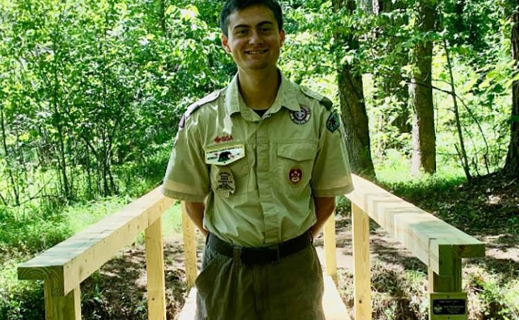 Trey Heumaneus rebuilt a bridge at the Lake Russell Recreation Area for his Eagle Scout project. SUBMITTED